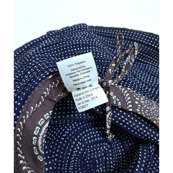 Wallaroo Woman’s Scrunchie Sun Hat Blue White Sun Protection Packable Bucket - Picture 6 of 6